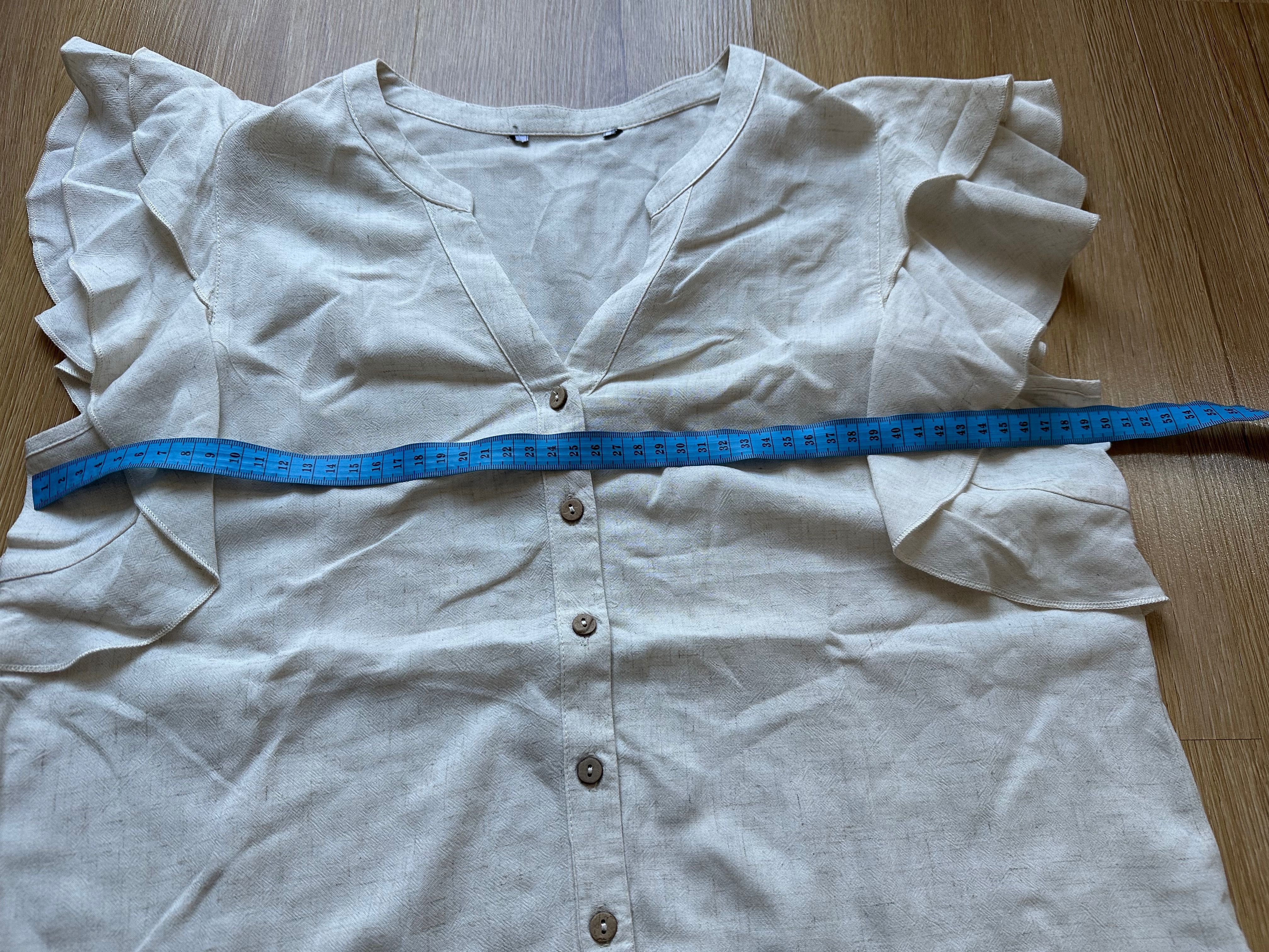 Koszulka Bluzka bez rękawków z falbankami Vintage M/L