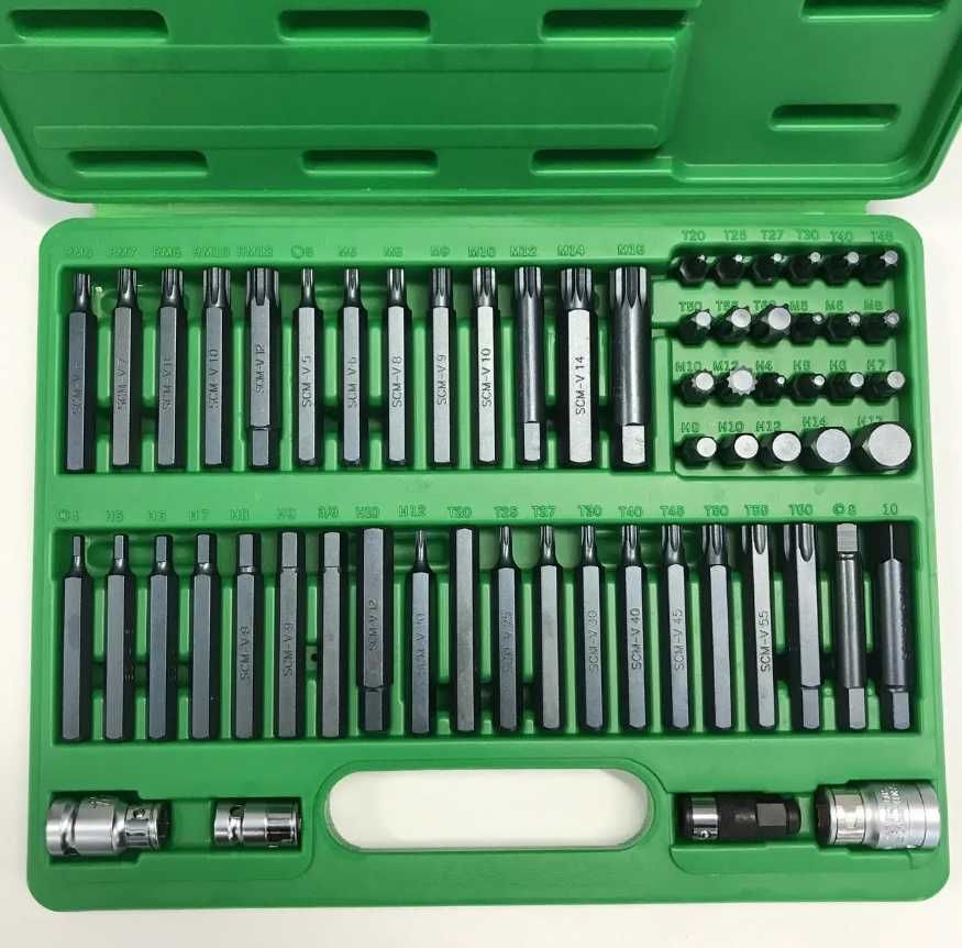 Haбіp біт Torx, Hex, Spline, Ribe, SQ  Топтул Toptul 60шт