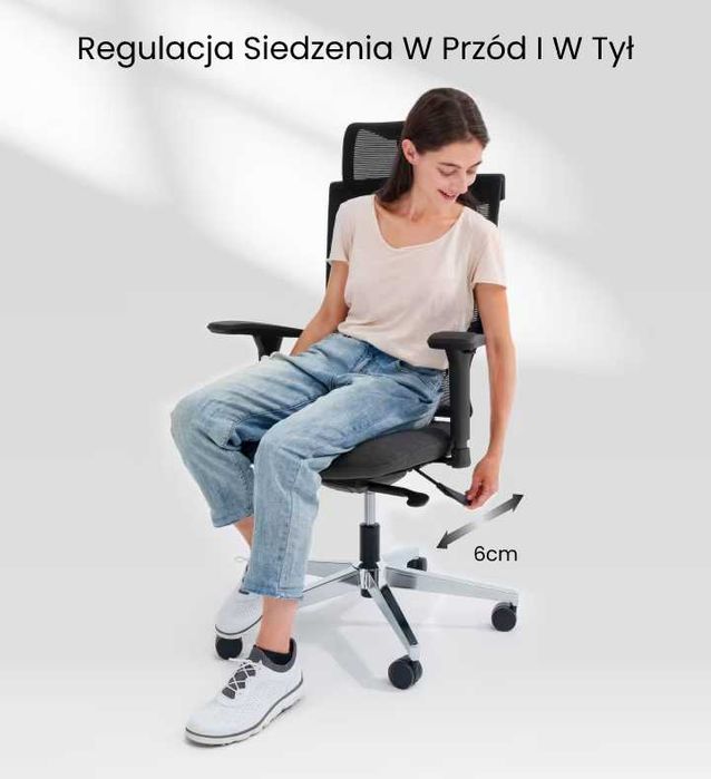 Ergonomiczne Krzesło z 8-stopniową Regulacją Wysokości Oparcia (BS6)