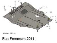Захист двигуна Fiat Ducato Freemont Fiorino Fullback Linea Pand Punto