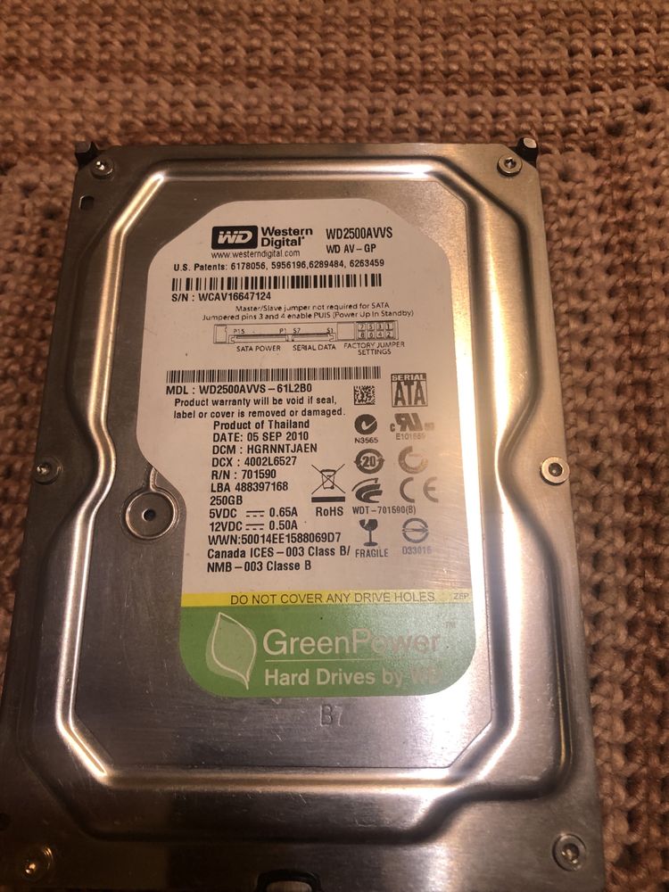 Жесткий диск Western Digital 250Gb