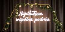 Neon ledon na wesele napis led świetlny