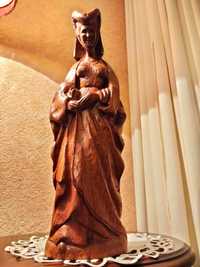 Duża rzeźba religijna Maria Burgundzka-drewno- Dewocjonalia