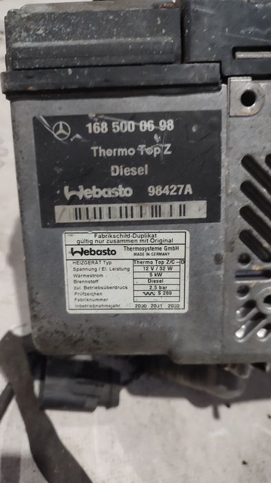 Автономний отоплювач вебаста автономка Mercedes Benz w168