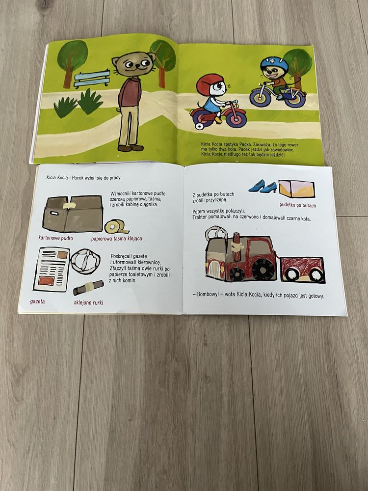 Kicia kocia zestaw 2 ksiazek na rowerze na traktorze