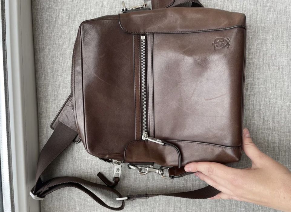 Сумка чоловіча шкіряна через плече dutti kors calvin