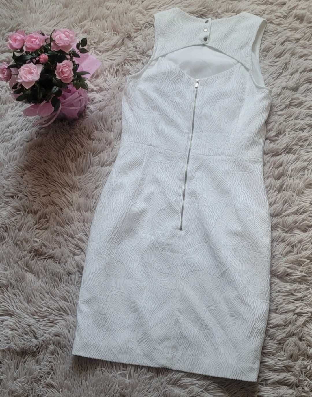 Biała sukienka ołówkowa H&M rozmiar 38