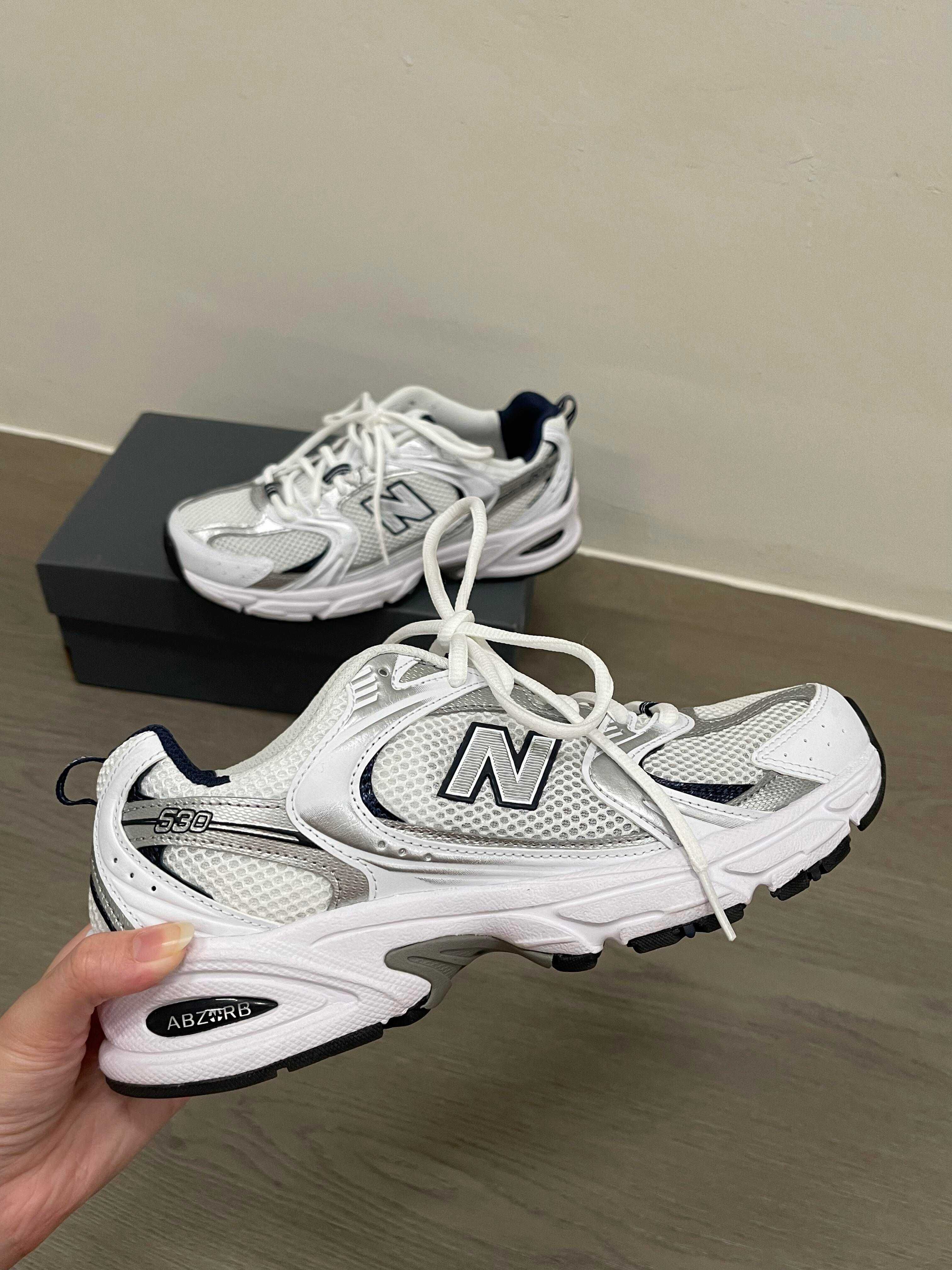 New Balance 530 White Silver Navy Rozmiar 42