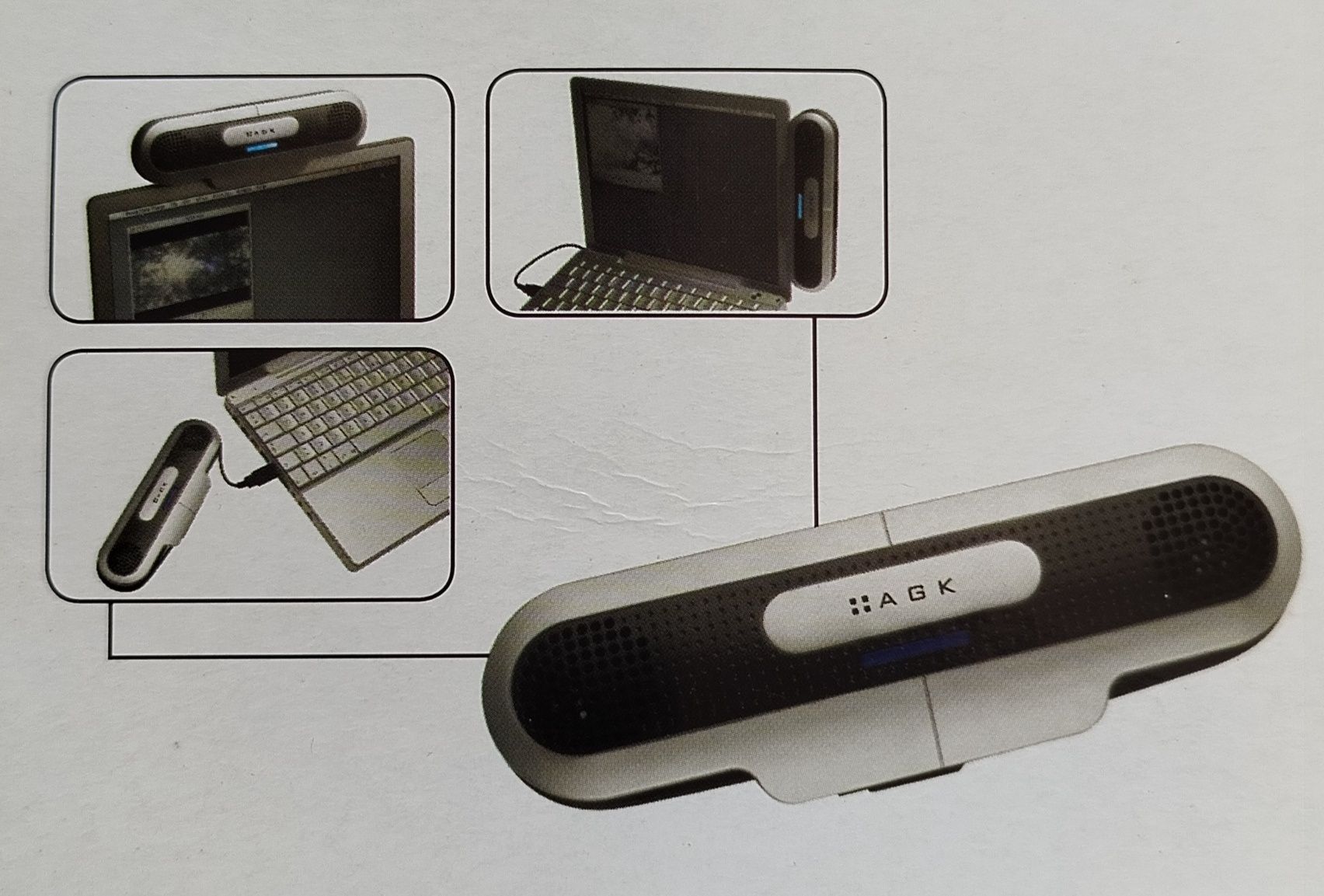 Głośniki AGK do PC/LAPTOP inne na USB  klips Plug&Play