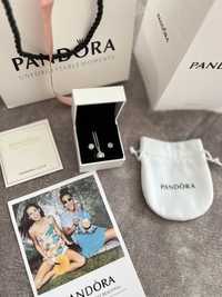 Pandora срібна підвіска та сережки