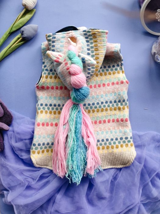 Bezrękawnik jednorożec, 100% wełna, merino,