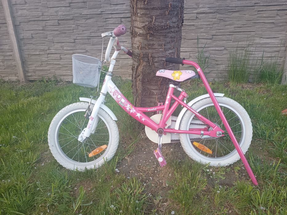 Rower rowerek dziewczęcy 16 + pałąk do prowadzenia