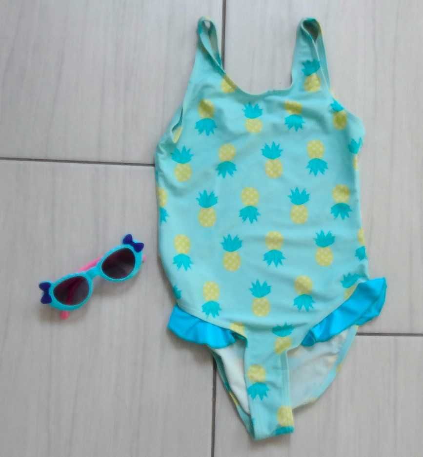 10 szt. ZESTAW letni bluzeczki sukienki strój okularki H&M, 110/116