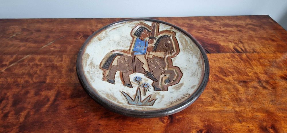 Talerz Antoine Dubois Belgia Antyk patera unikat