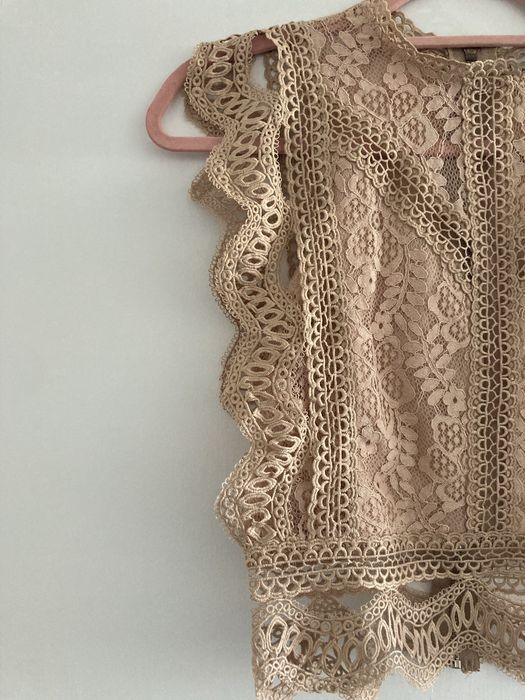 Blusa renda cor damasco