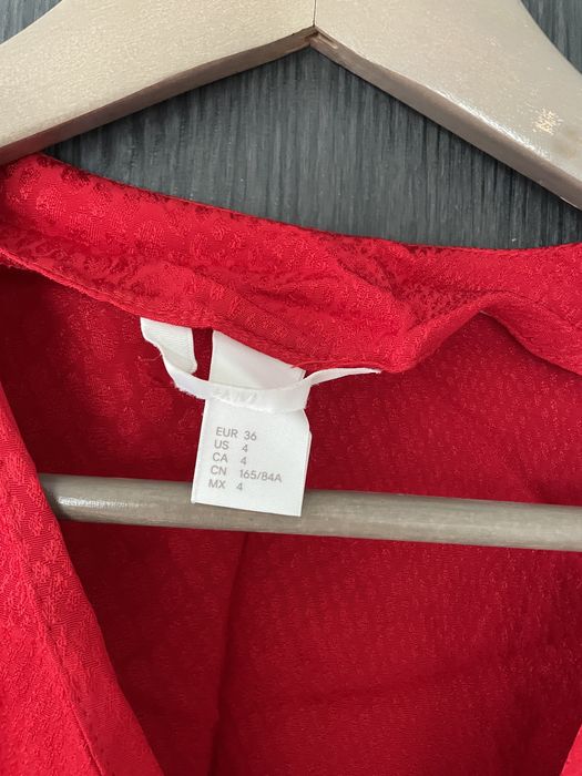Sukienka swiateczna elegancka czerwona h&m 36