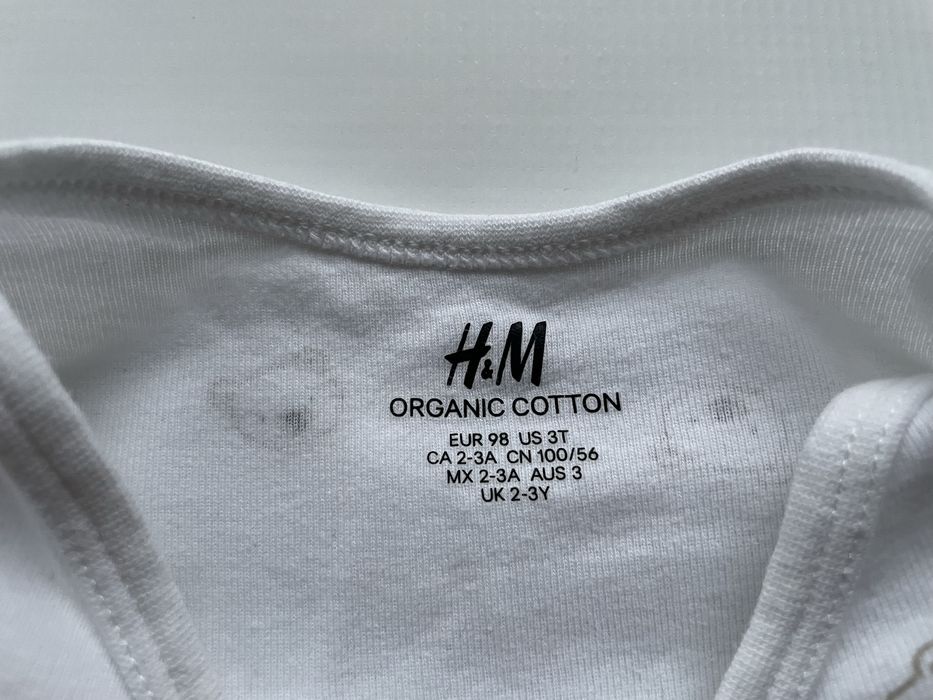 Body H&M 98 bawełna organiczna misie długi rękaw