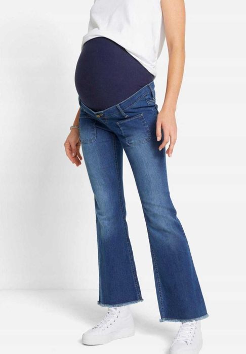 Spodnie NOWE ciążowe 50 dżinsy jeansy duże Bonprix plus size nadstawka