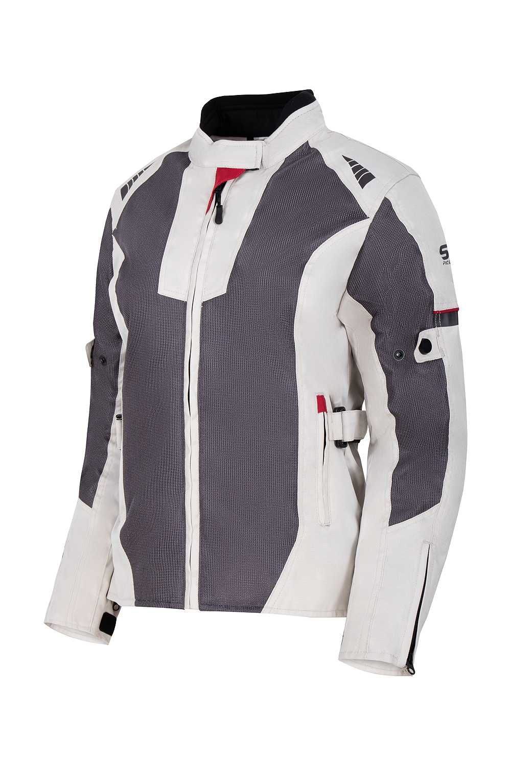 MESHTEC LADY GREY damska letnia kurtka motocyklowa wypinana membrana