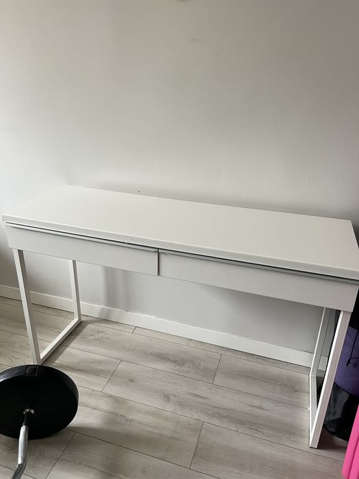 Biurko BESTA BURS, połysk biały, 120x40 cm