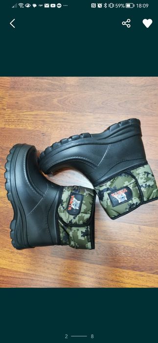 Kalosze Ocieplane Męskie Na Rzep Zimowe Wysokie Śniegowce