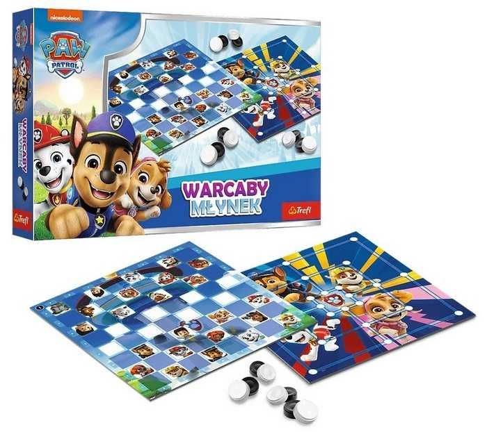 Gra planszowa Warcaby i Młynek, Paw Patrol 02798 Trefl