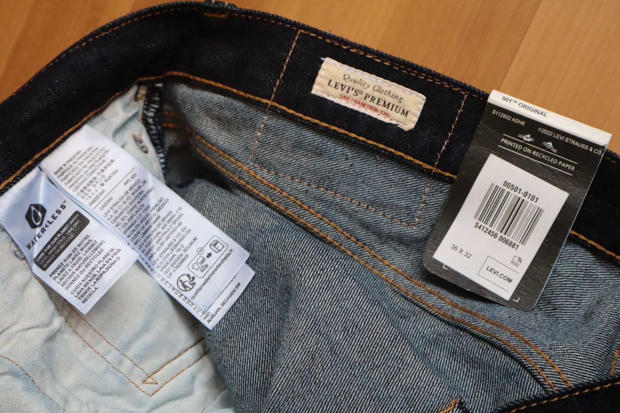 Прямі джинси Levi's 501 Premium 36/32 нові оригінал
