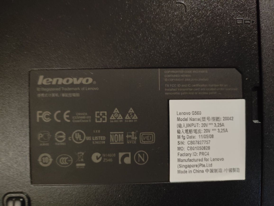 Продам ноутбук Lenovo G560