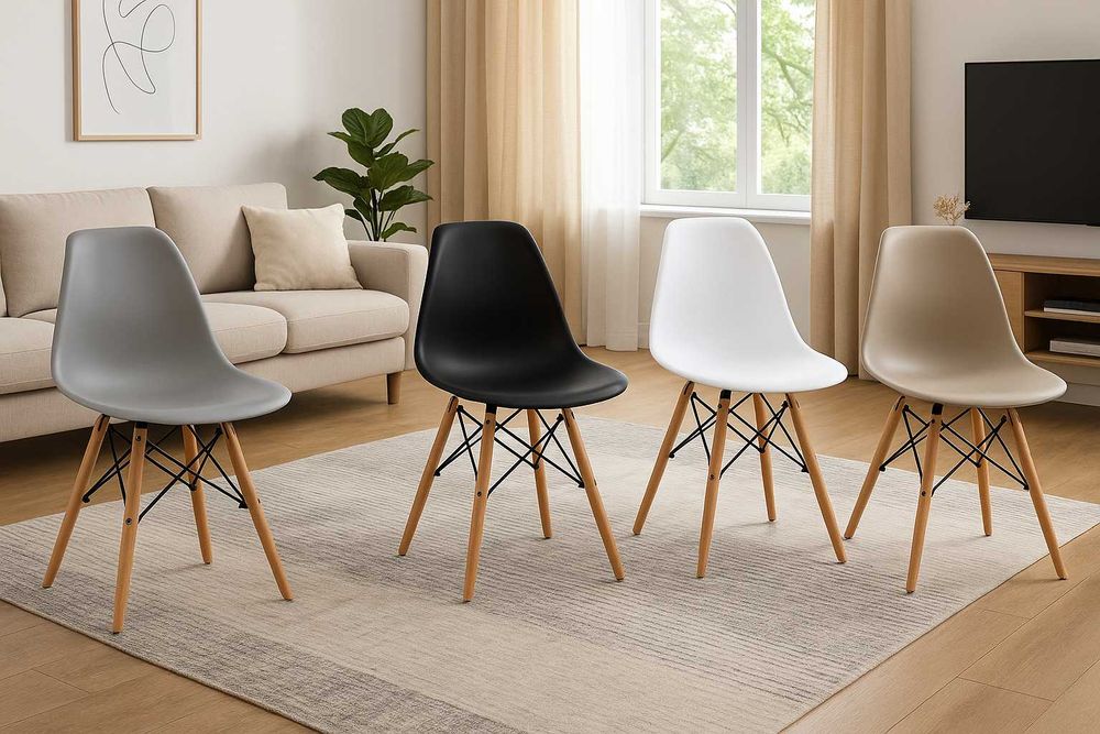 NOWY Stół Z Krzesłami Skandynawski Do Jadalni Kuchni Salonu Drewniany