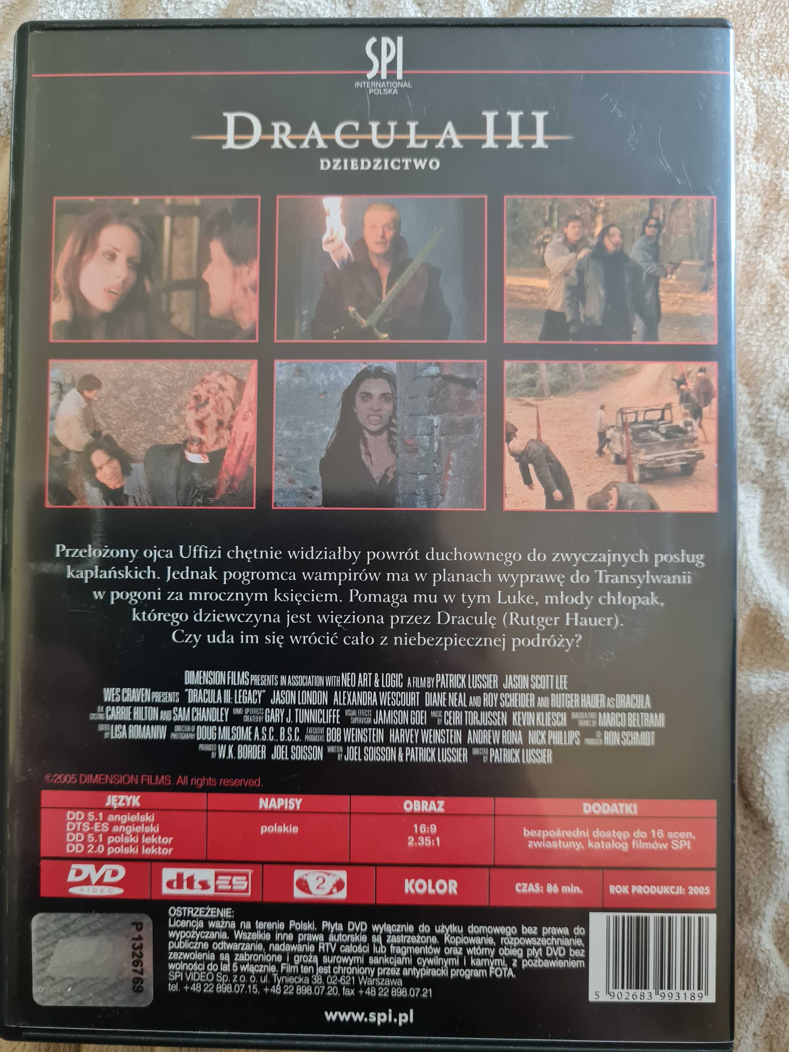 Dracula III: Dziedzictwo płyta DVD