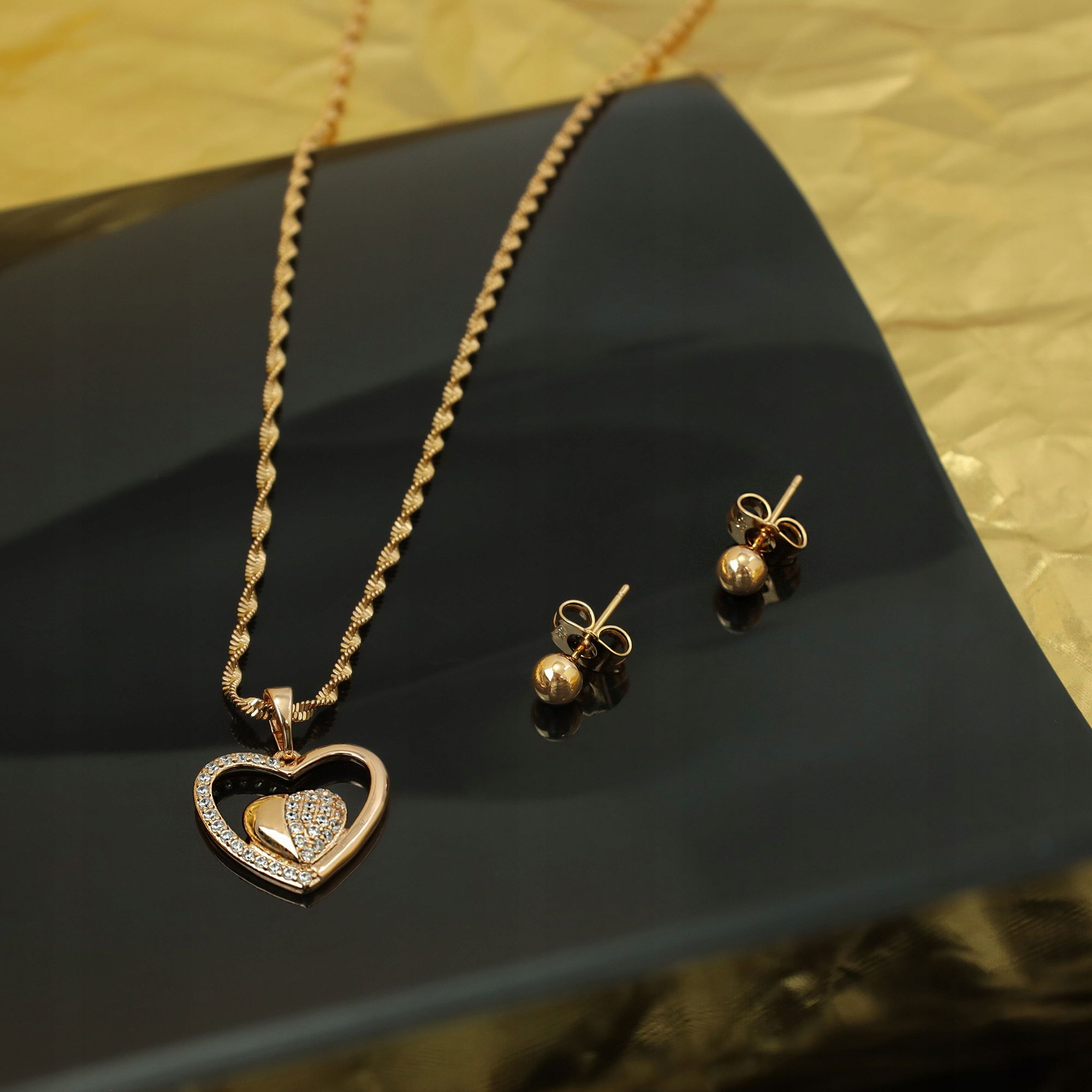 Prezent Dla Dziewczyny Na 18 Urodziny Komplet Biżuterii Z Sercem + Kol
