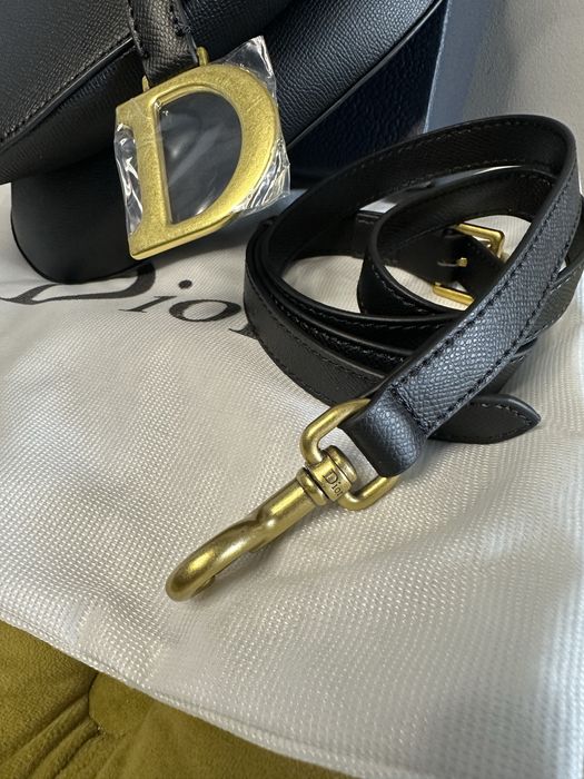 Torebk dior saddle bag z paskiem czarna skóra cielęc