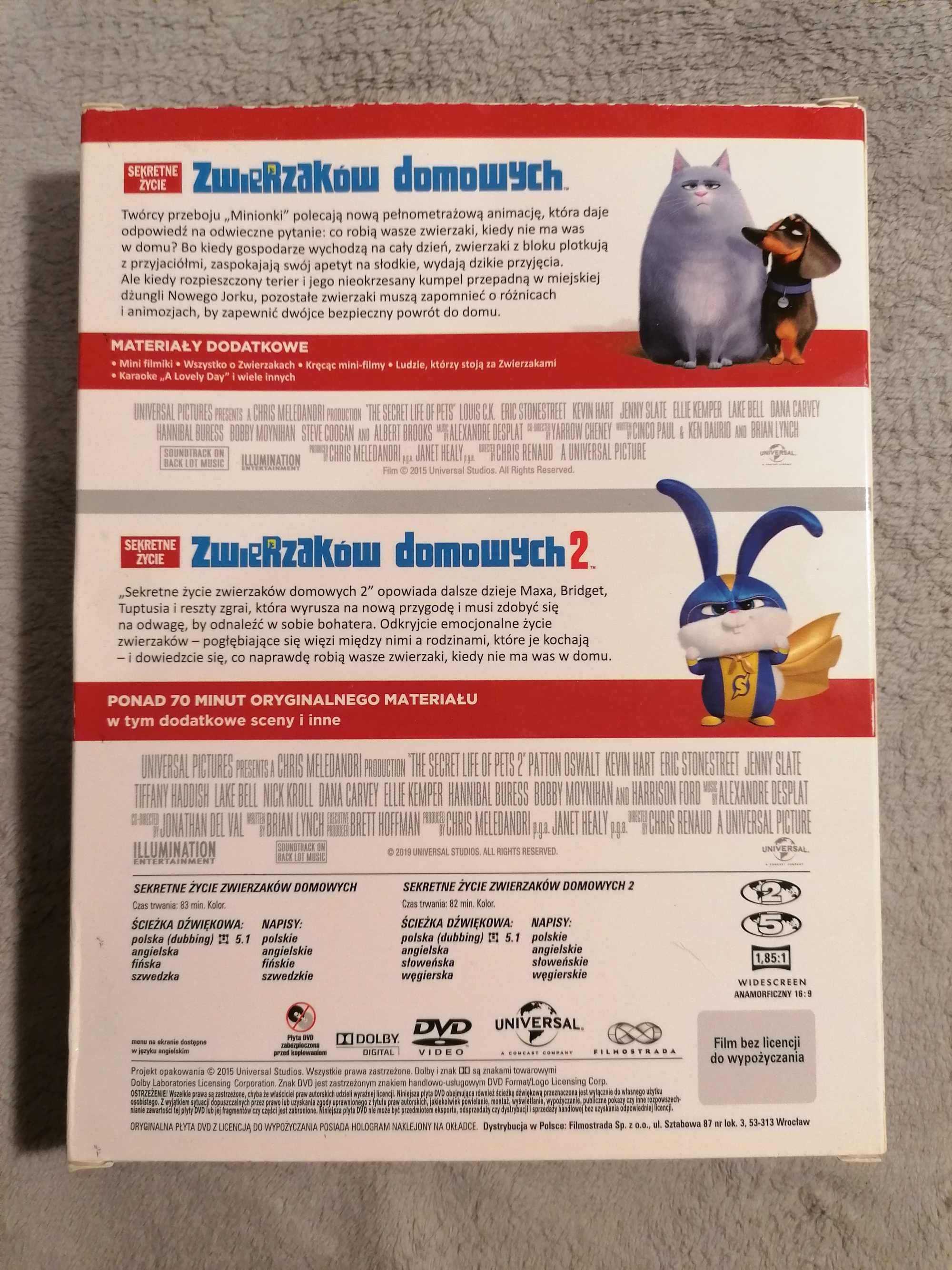 Sekretne życie zwierzaków domowych - cz. 1 i 2 (animacja USA, 2 DVD)