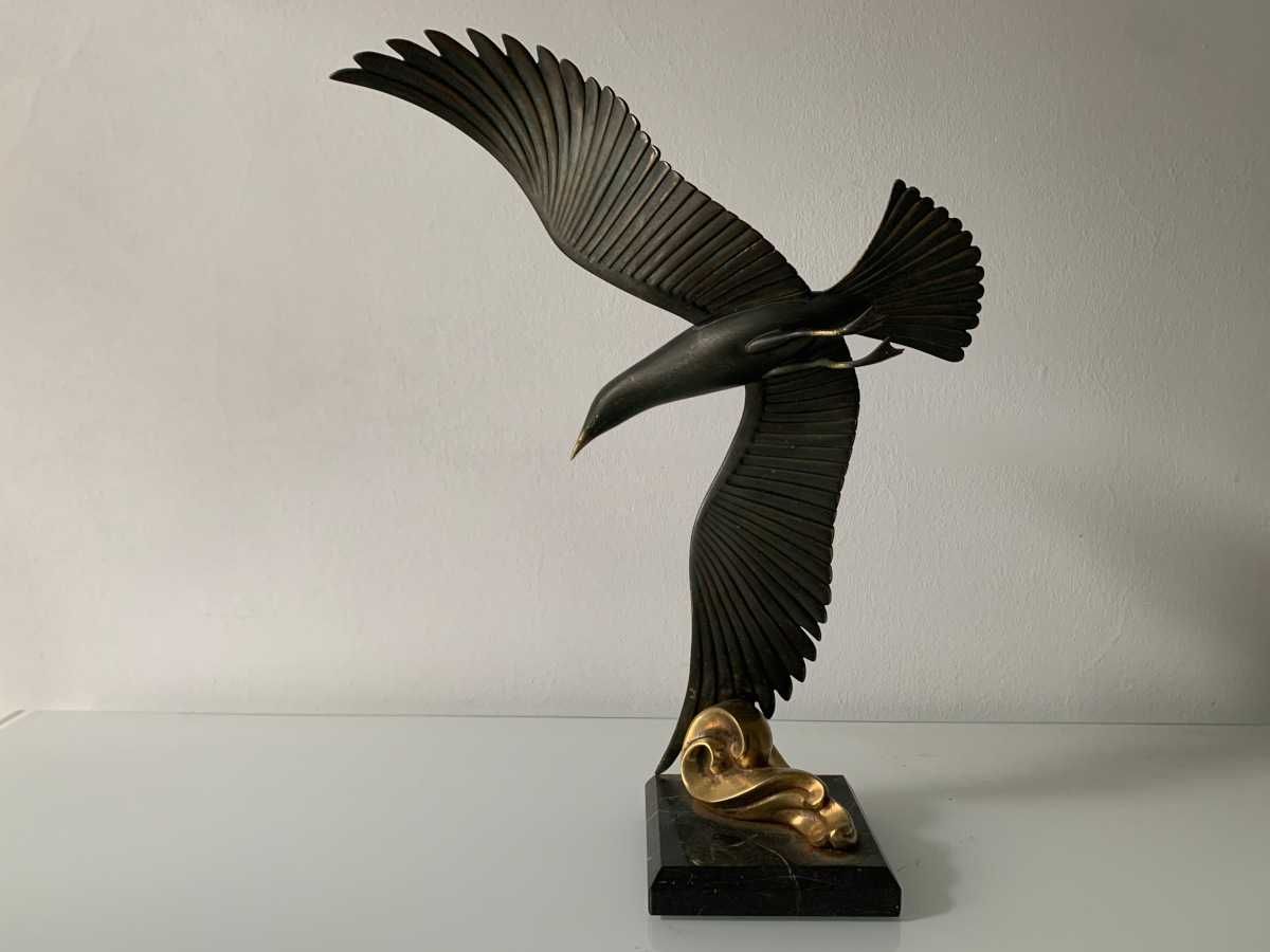 Gaivota em bronze Art Deco