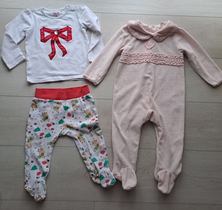 Zestaw 3 szt Mikołaj Gwiazdka dziewczynka r. 80 cool club 51015 smyk