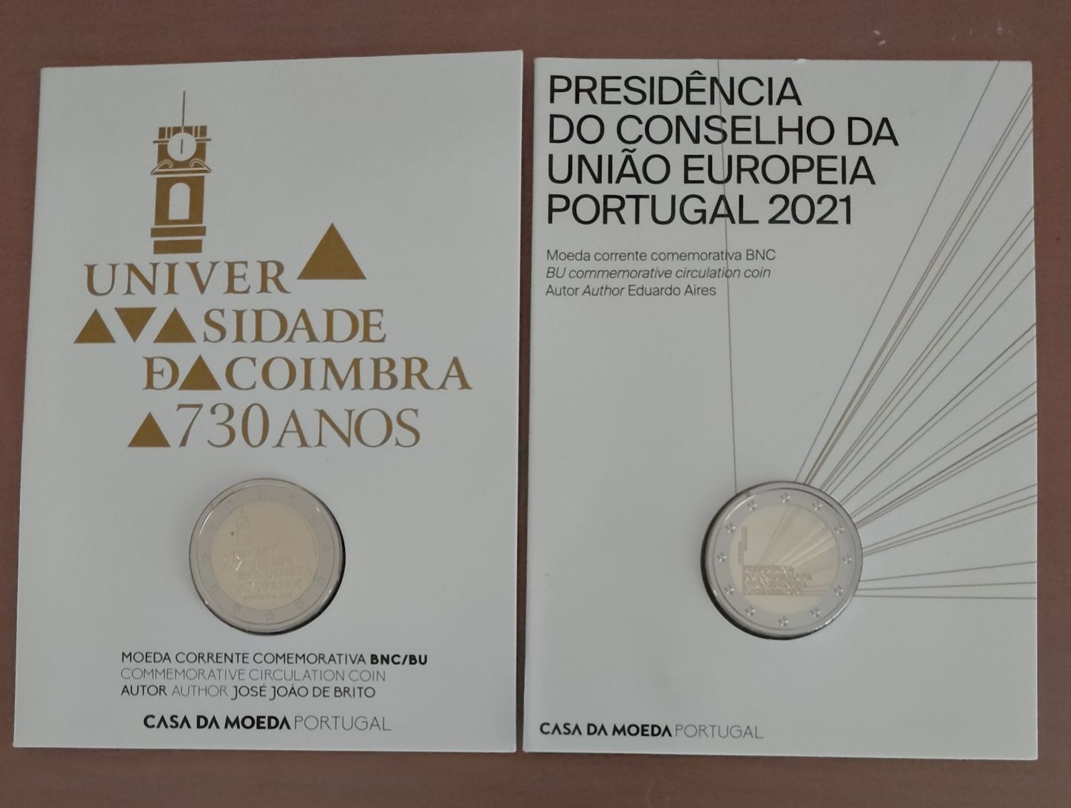 2 € BNC BU Carteiras Coincard moeda  euro Portugal comemorativas