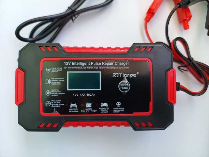 НОВИЙ Зарядний пристрій для АКБ акумуляторів 12V 6A 12В з LCD-дисплеєм