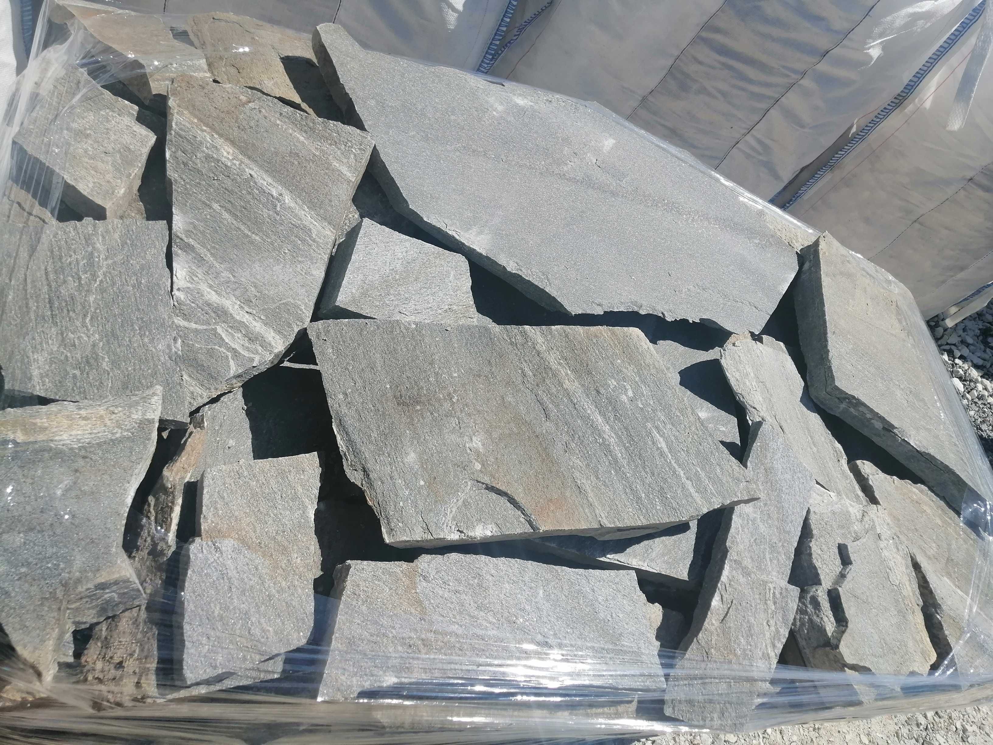 Kamień na ścieżkę gnejs naturalny duże płyty łupek szarogłaz z dostawą