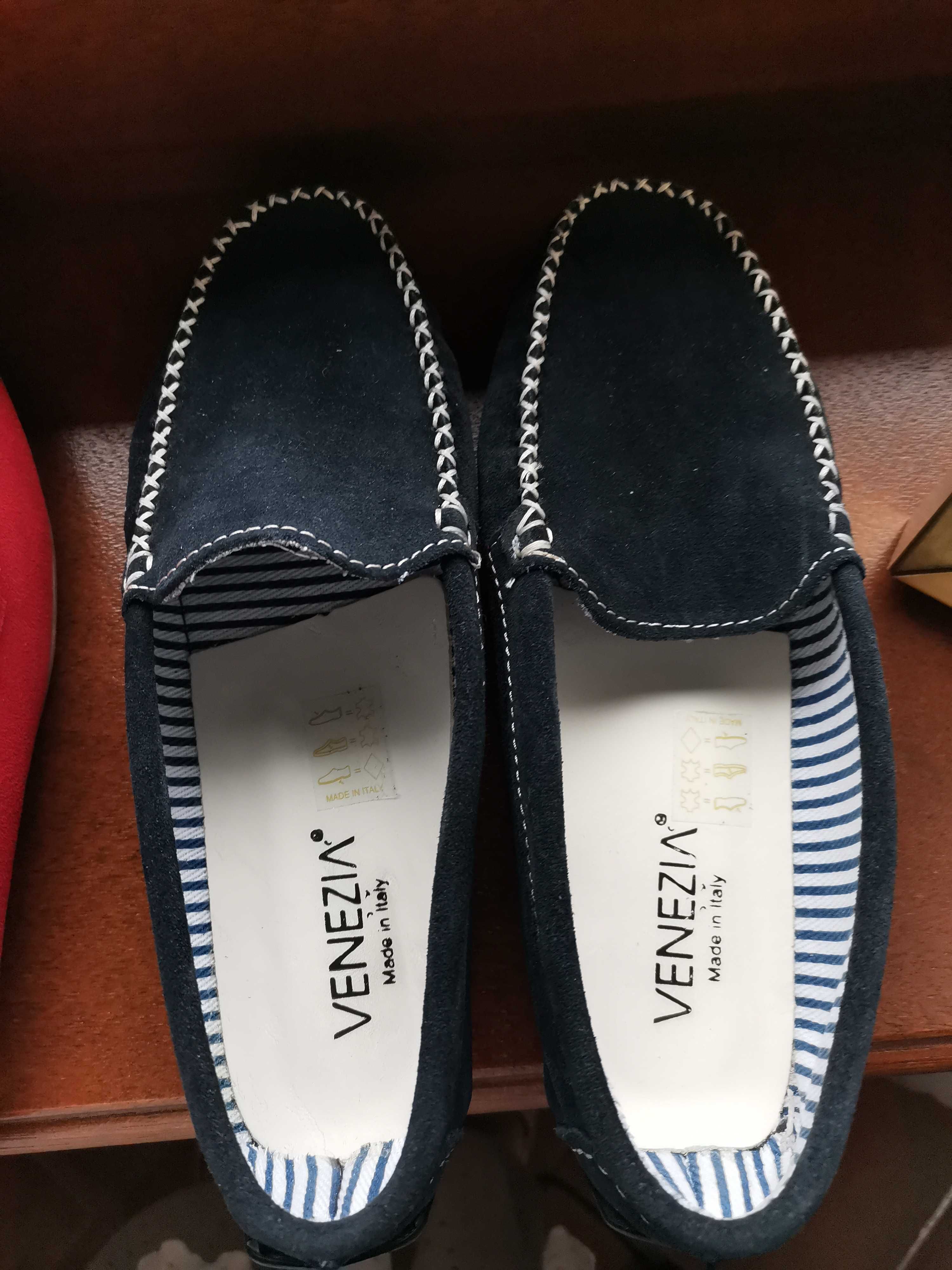 venezia buty damskie mokasyny granat