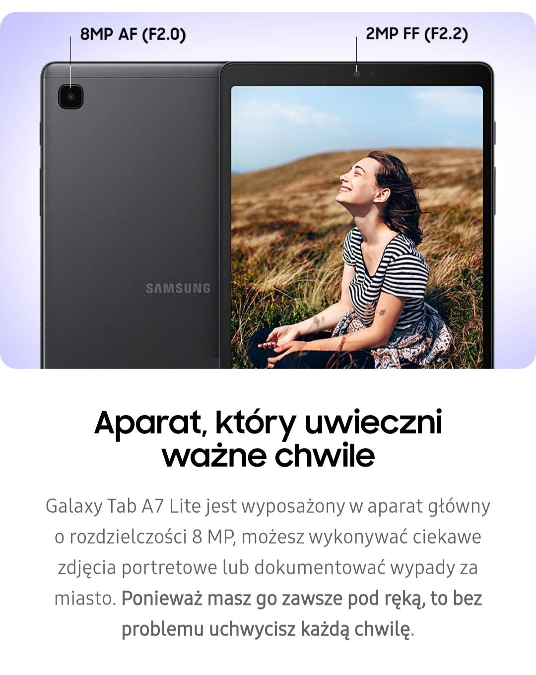 Tablet Samsung Galaxy Tab A7 Lite SM-T220 8,7" 3/32GB Wi-Fi Szary
