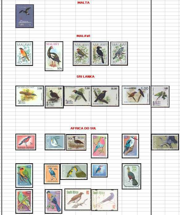 Vendo ou troco Selos (Tema Aves Mundiais) 2/4