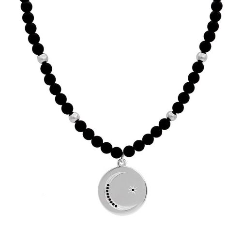 naszyjnik onyks księżyc na blaszce (c21/kor/09ag)