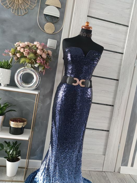 Długa sexy suknia sukienka wieczorowa balowa rozmiar xl 42  ombre