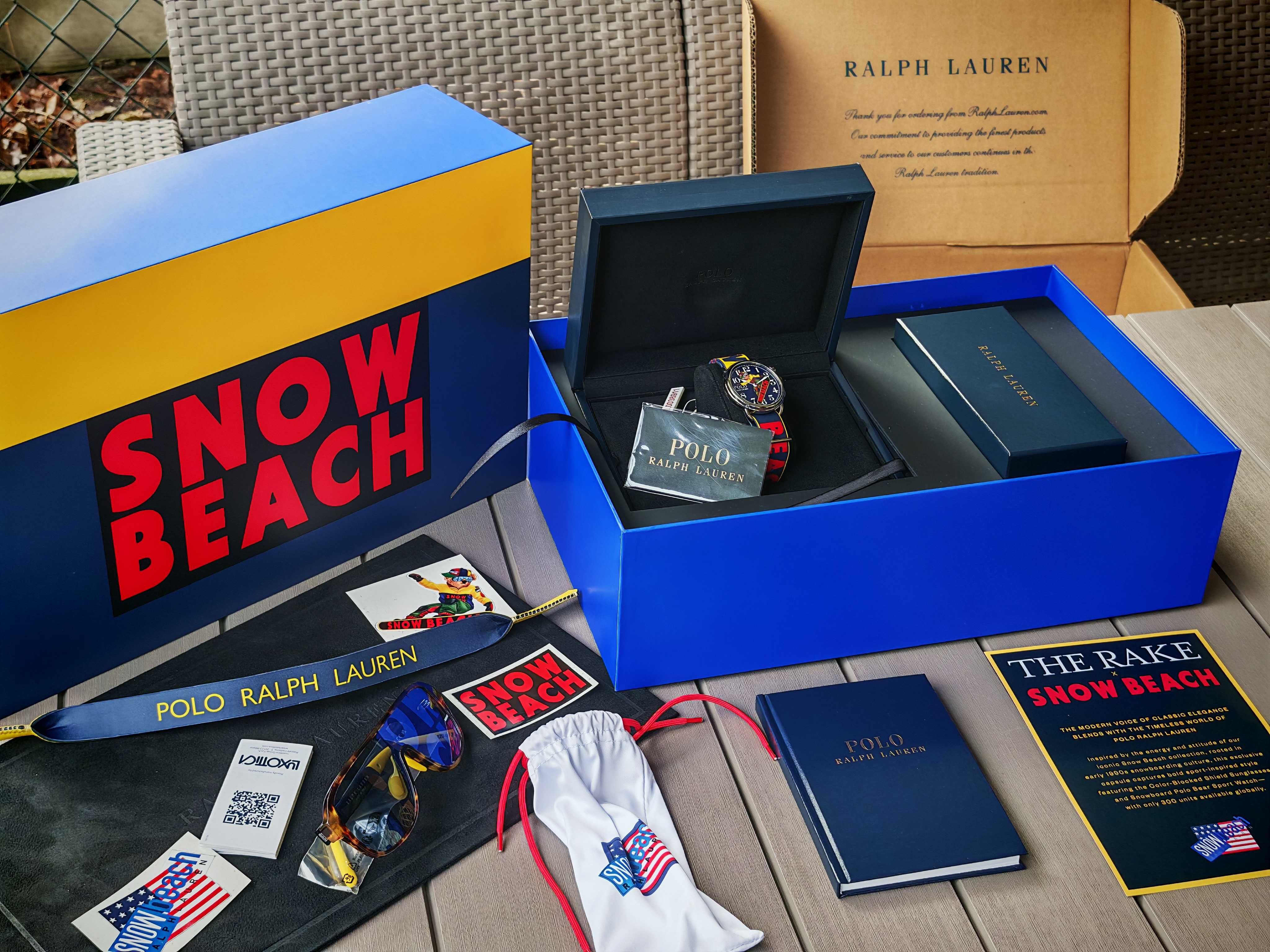 Ralph Lauren x The Rake Snow Beach Bear Automat 42mm Pudełko i dokum