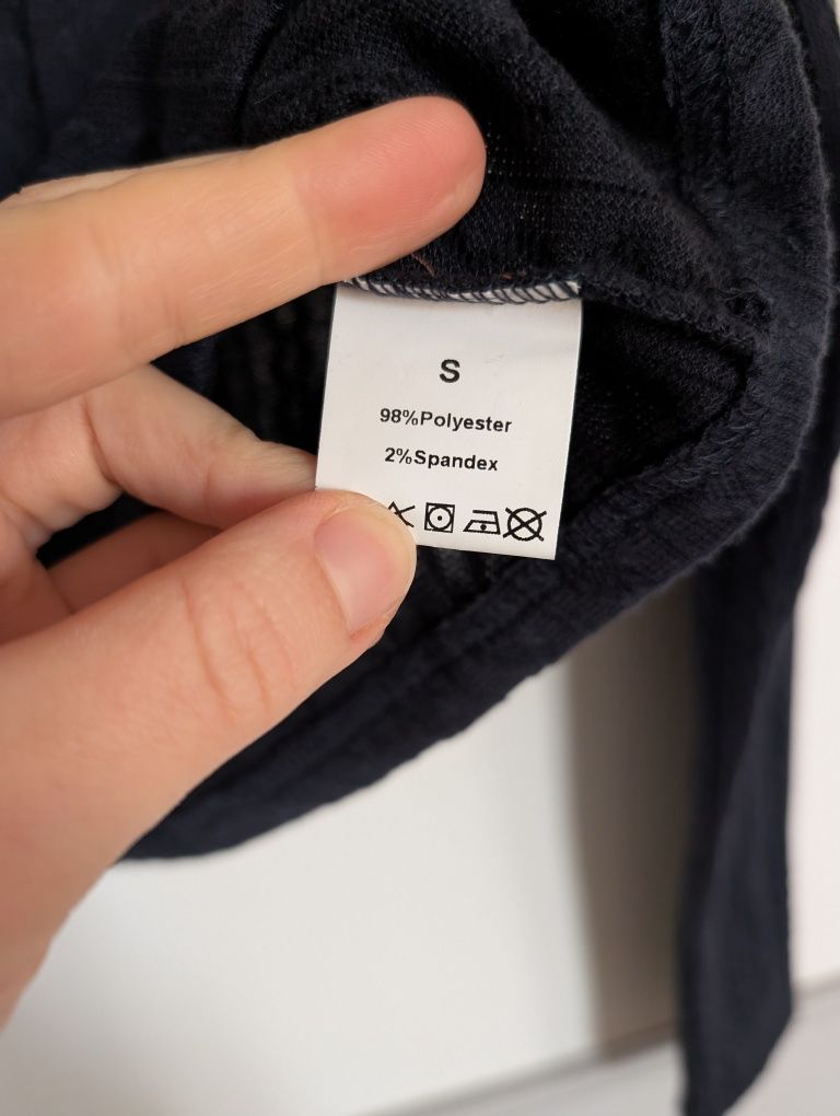 Granatowy Crop top. Rozmiar S. Nowy. Długi rękaw.