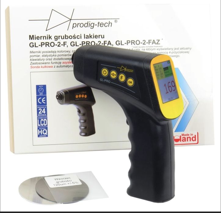 Miernik grubości lakieru 
Prodig-Tech model GL-PRO-2-FAZ - POLSKI PROD