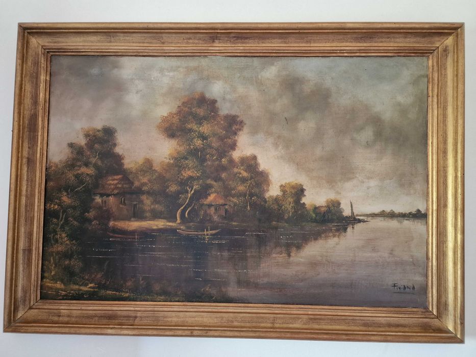 Quadro F. Viana pintura a óleo sobre tela