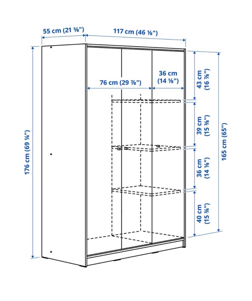 Szafa IKEA KLEPPSTAD 3 drzwiowa