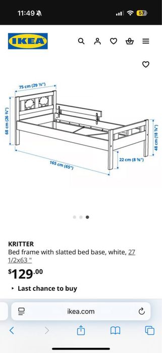 Cama infantil IKEA com colchão
