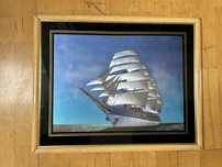 Obraz laserowy Statek w ramie, 50 x 40 cm